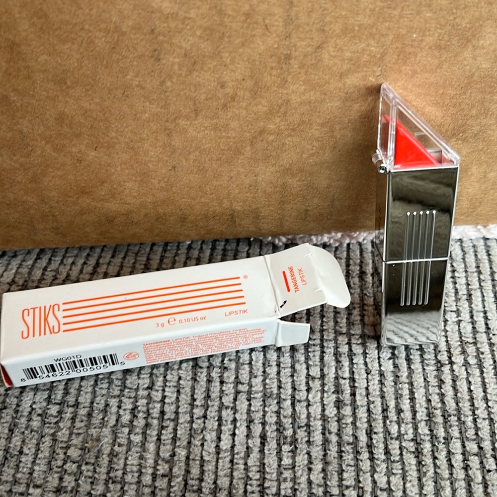 🔅5/$20 STIKS Cosmetiks Lipstick Tangerine Bright Orange Coral Cream Lip Color